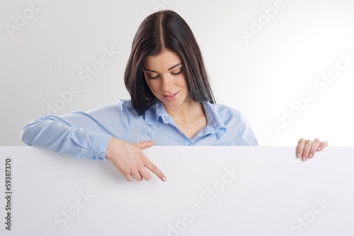 woman with board
