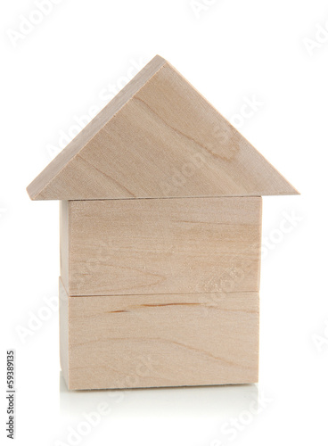 Wood house isolated on white