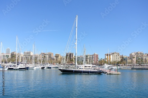 Photography The oldest and largest port the city Barcelona