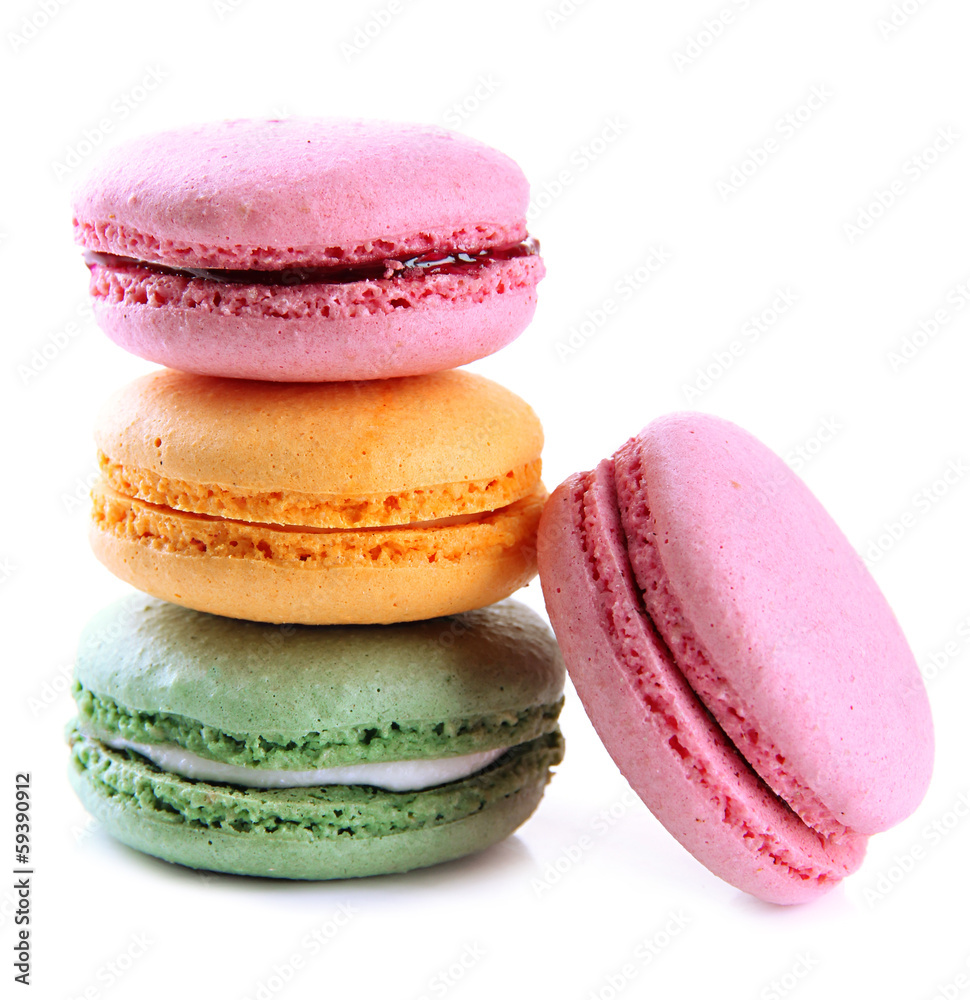 Gentle macaroons isolated on white Gentle macaroons isolated on white