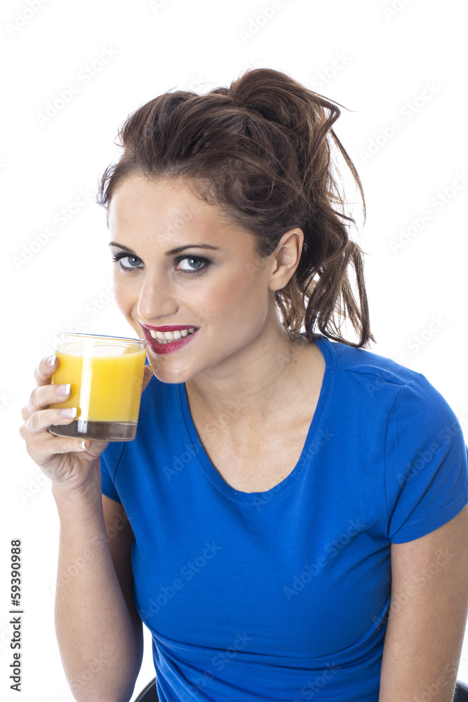 Young Woman Drinking Orange Juice Young Woman Drinking Orange Juice