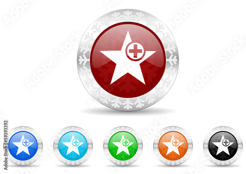 star icon christmas vector set