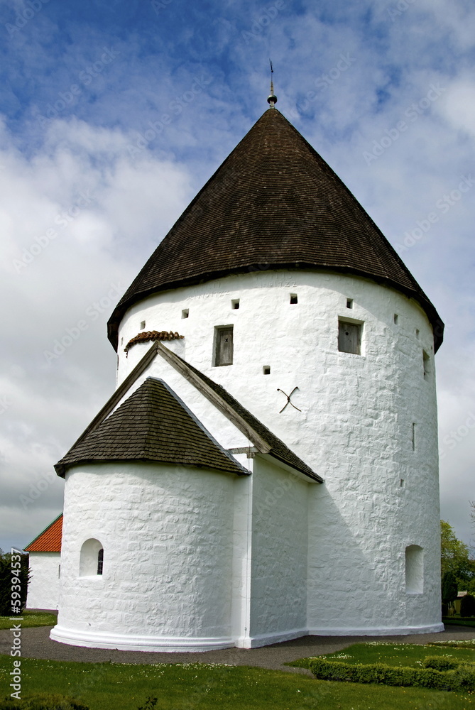 Round church on the Danish island Bornholm.