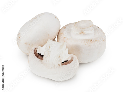 Button Mushrooms on white
