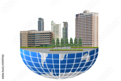 The building on the world.