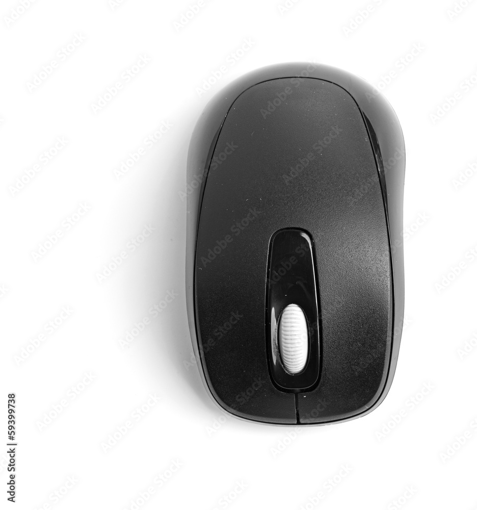 Black computer mouse isolated on white background Black computer mouse isolated on white background