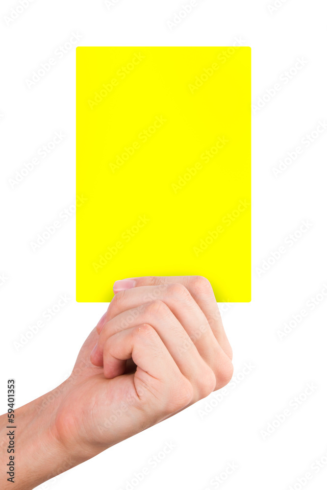 Hand Holding Yellow Card