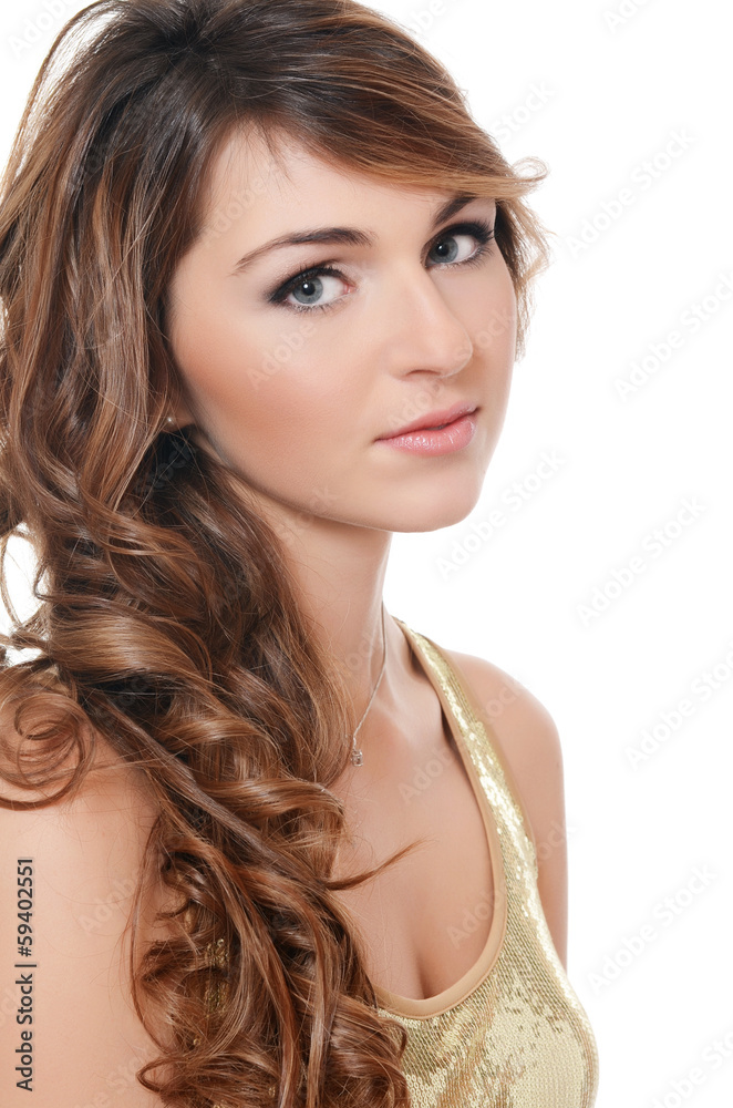 A photo of the beautiful sensual woman with long hair