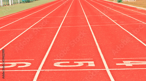 numbers on running tracks of outdoor at...