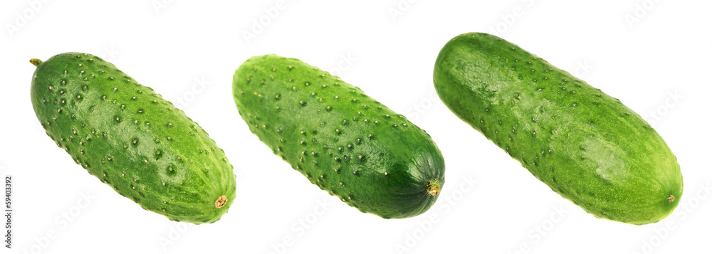 Green fresh cucumbers isolated Green fresh cucumbers isolated