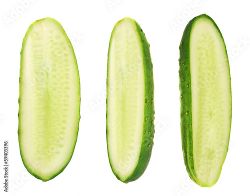 Cucumber halves isolated
