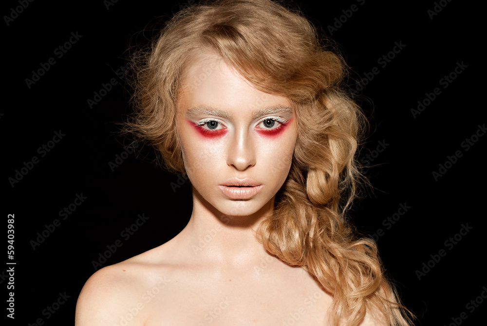 close up model face make up portrait close up model face make up portrait