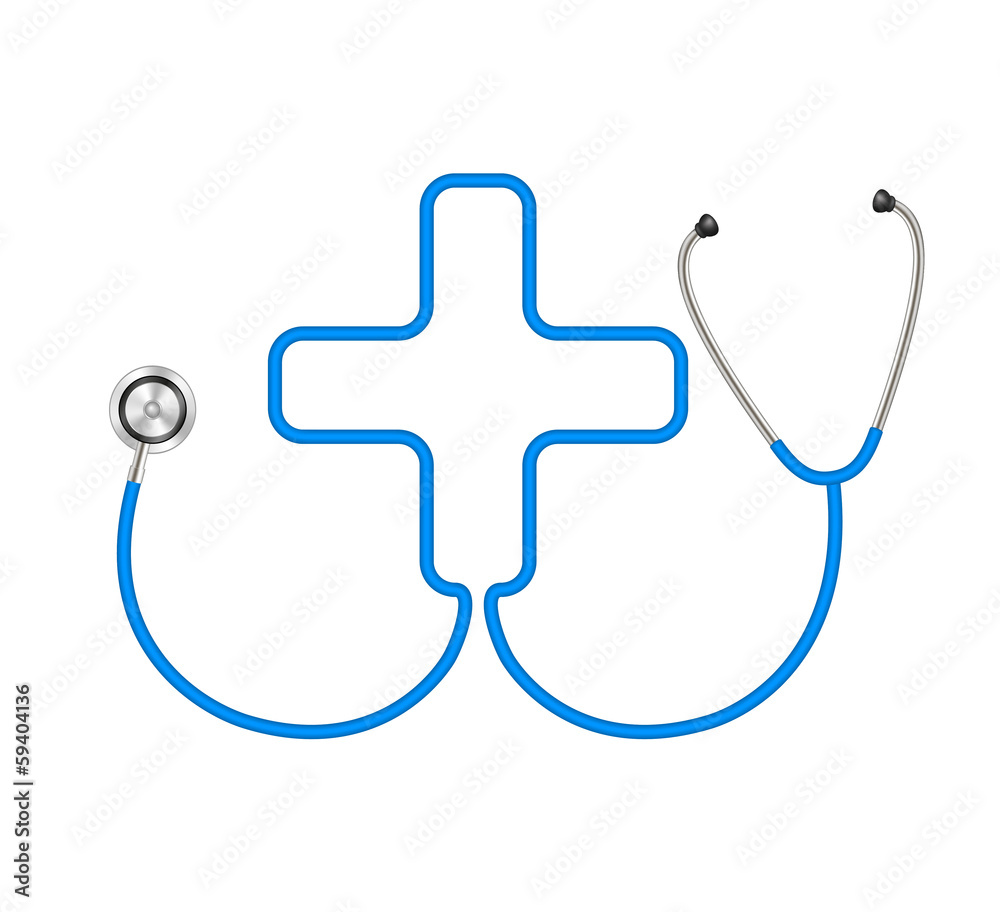 Stethoscope in shape of medical cross Stethoscope in shape of medical cross