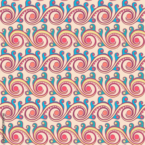 horizontal color pattern with swirls
