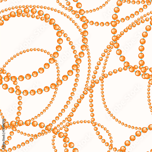 threads of orange and blue beads
