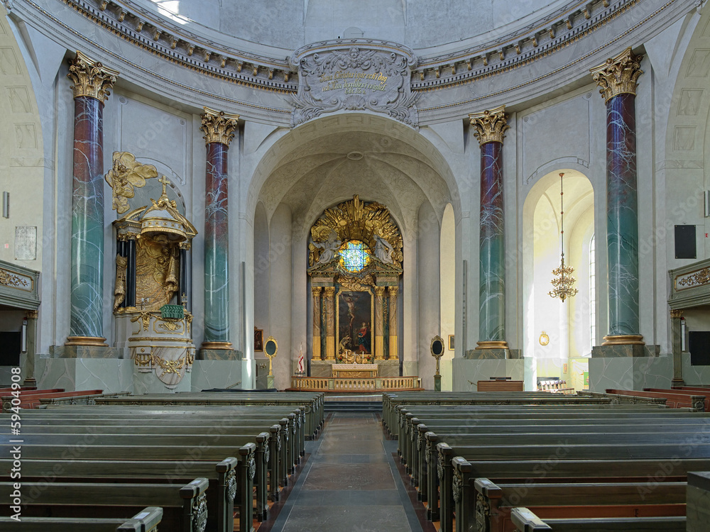 Interior of Hedvig Eleonora Church in Stockholm, Sweden