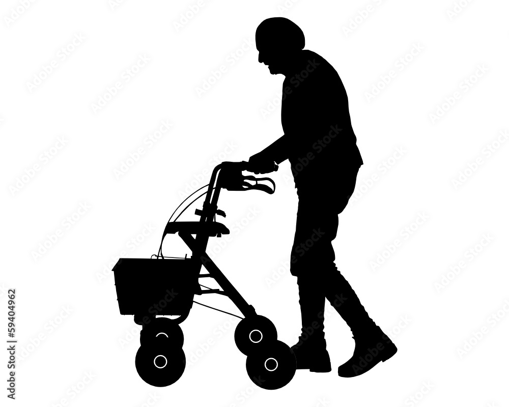 Alte Frau mit Rollator Alte Frau mit Rollator