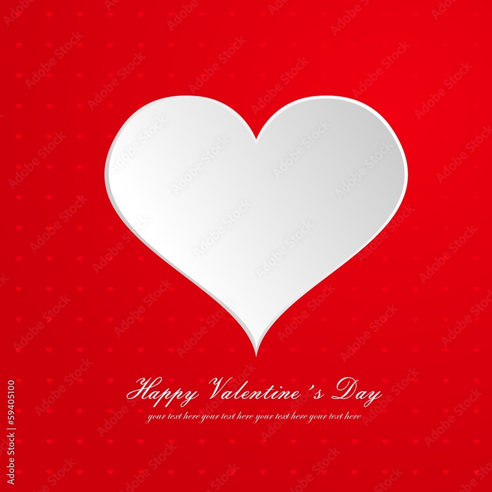 Happy Valentine's Day lettering Greeting Card on red