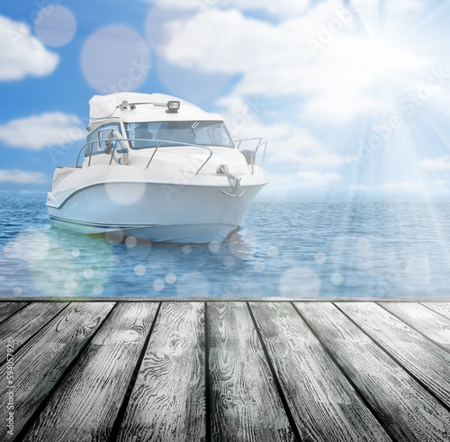 boat and wooden platform