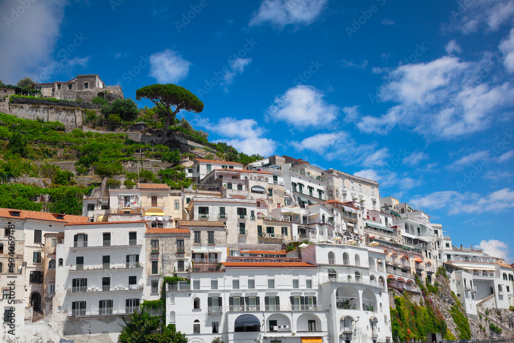 travel in Italy series - view of beautiful Amalfi travel in Italy series - view of beautiful Amalfi