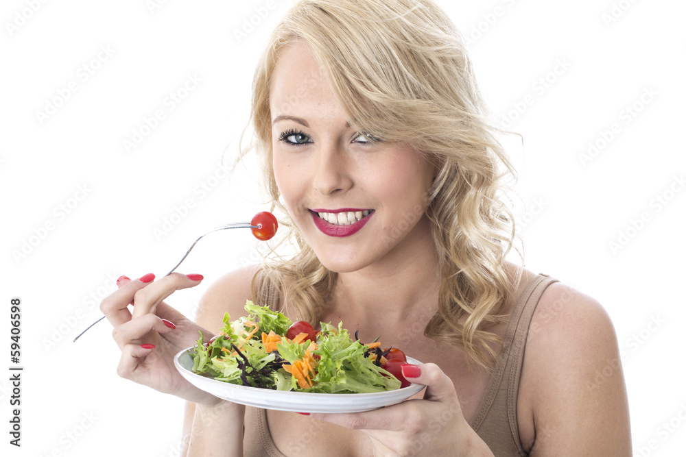 Young Woman Eating Salad Young Woman Eating Salad