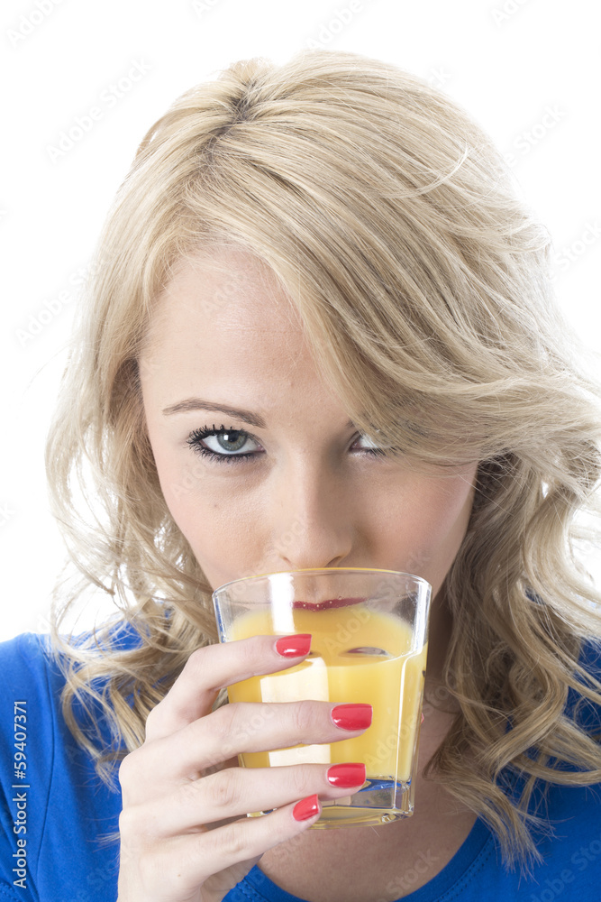 Young Woman Drinking Orange Juice Young Woman Drinking Orange Juice