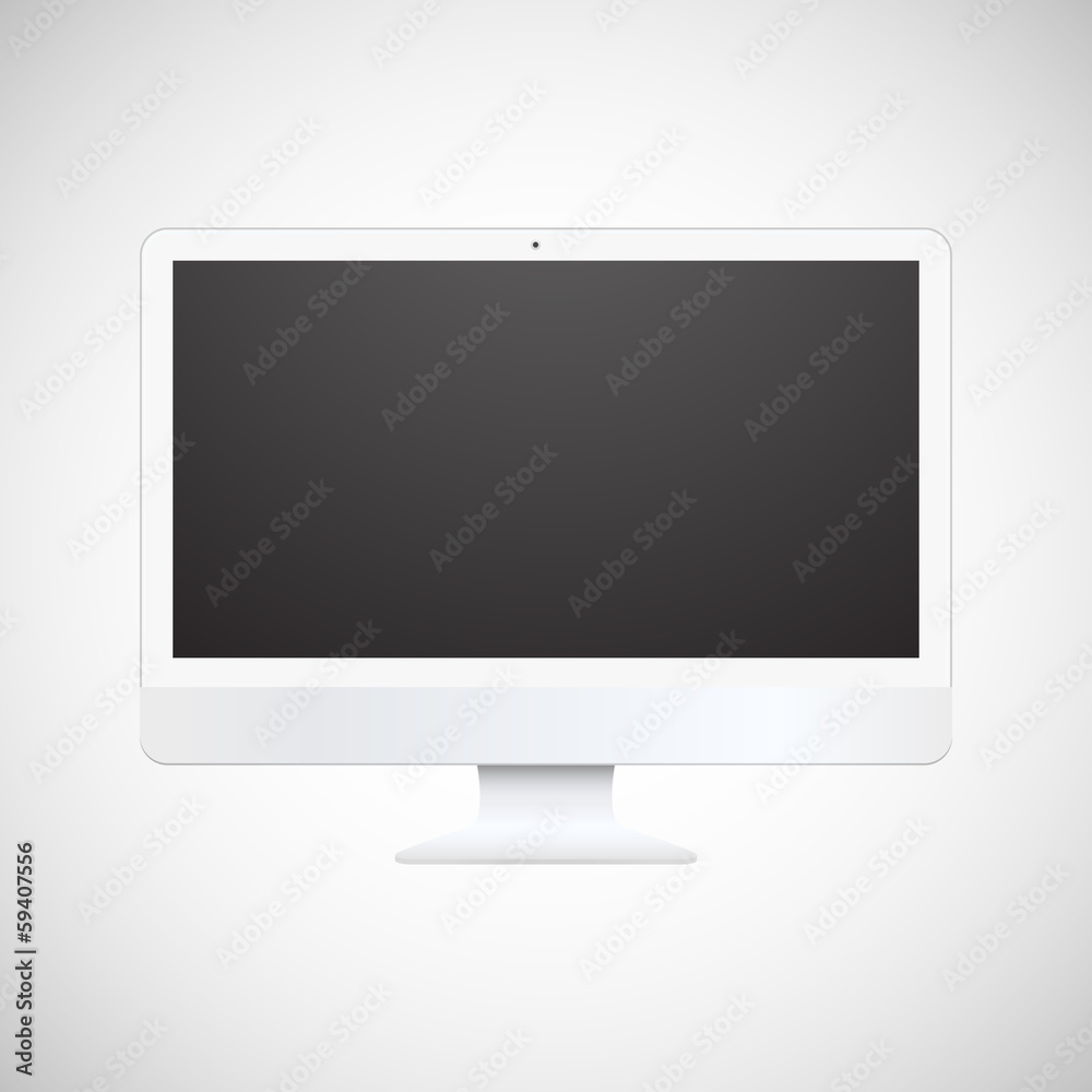 Isolated white computer display Isolated white computer display
