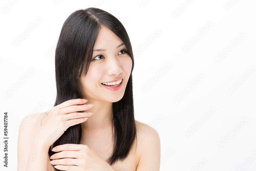 attractive asian woman beauty image on white background attractive asian woman beauty image on white background