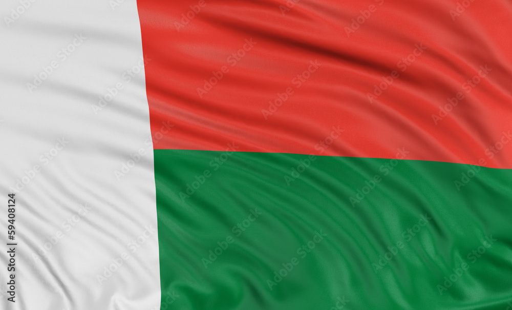 3D flag of Madagascar
