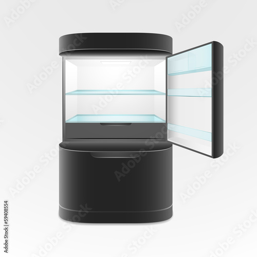 Modern two door black refrigerator