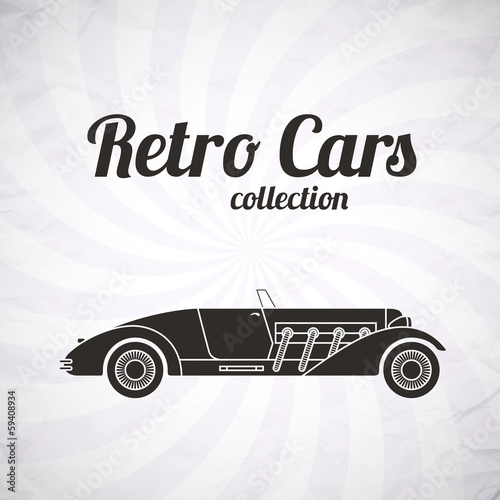 Retro cabriolet sport car, vintage collection