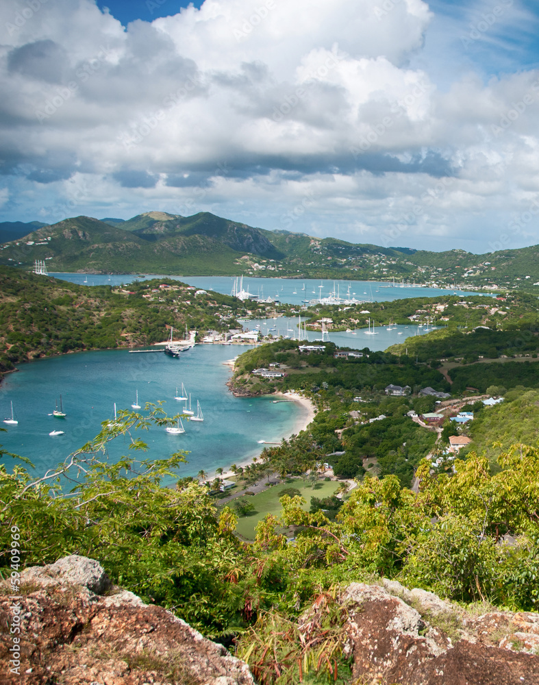 Falmouth bay - View from Shirley Heigths, Antigua