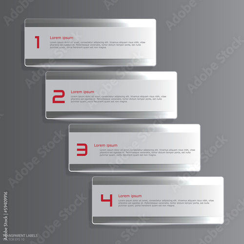 Transparent labels with number options