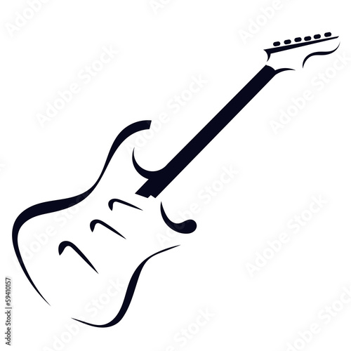 Black silhouette of electric guitar