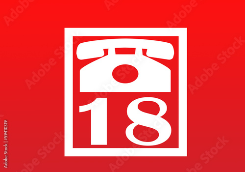 18 icon of firemen with red background