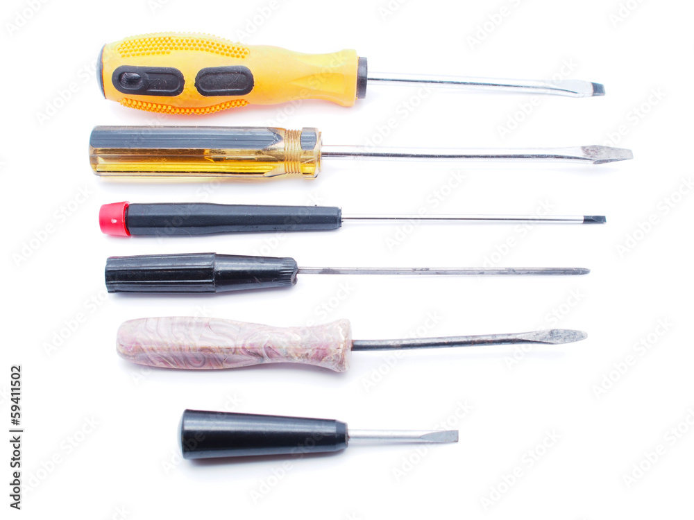 screwdriver on a white background screwdriver on a white background