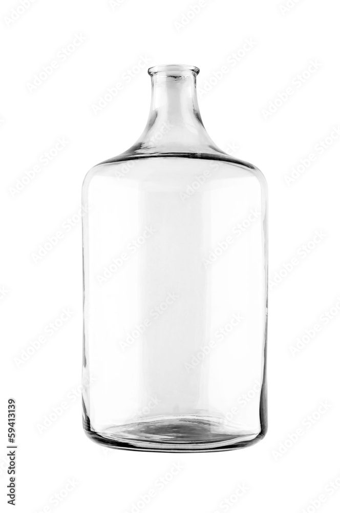 Old glass jar. Isolated on a white background. Old glass jar. Isolated on a white background.