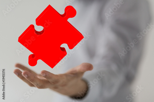 red puzzle hand