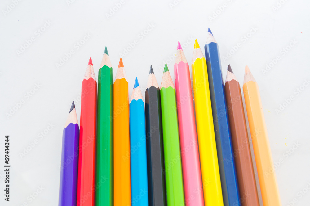Colour pencils isolated on white background Colour pencils isolated on white background