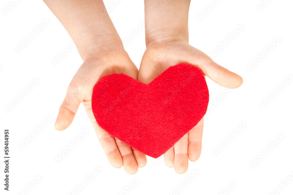 Obraz premium Children hands giving heart. Love concept.
