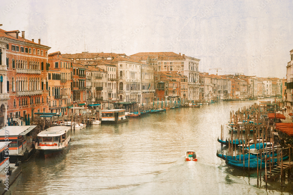 Vintage photo of Grand Canal in Venice