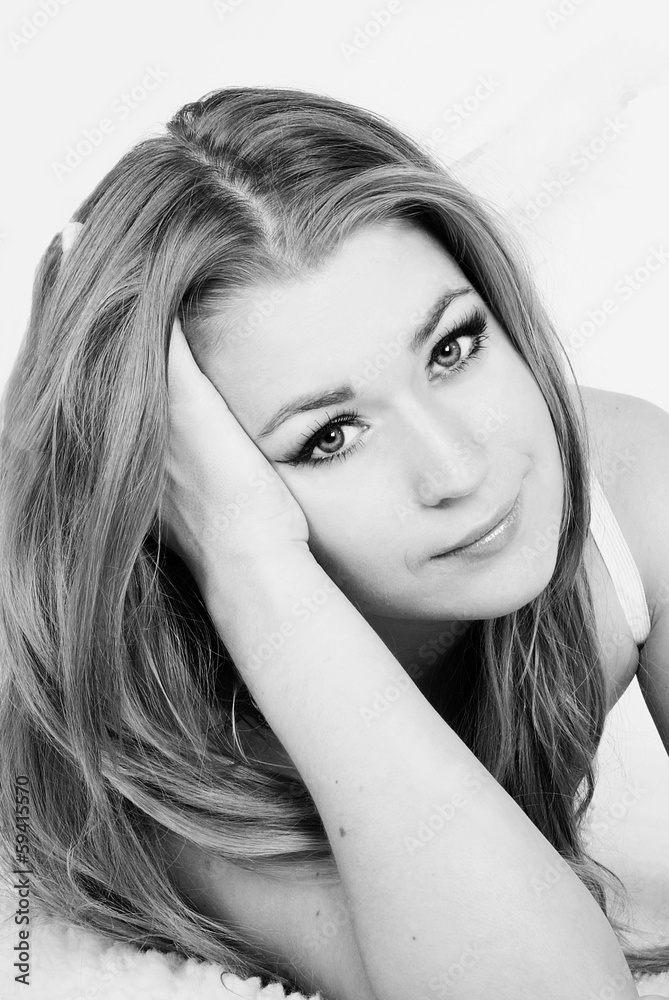 Naklejka premium The young beautiful girl an angel