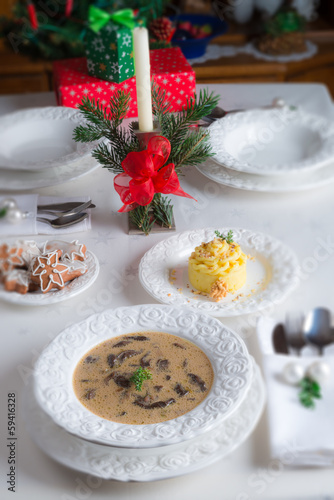 Christmas mushroom soup