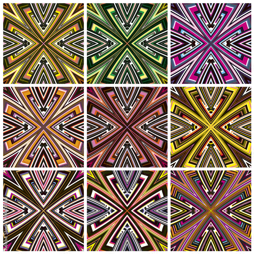 Zimbabwe textile pattern set, seamless