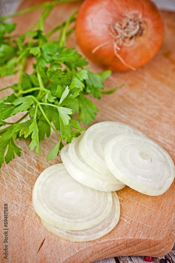 fresh onions and parsley fresh onions and parsley