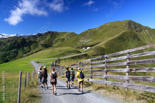 Obraz na płótnie Wandern als Gruppe