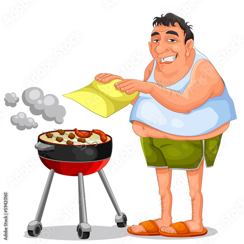 man doing a barbecue