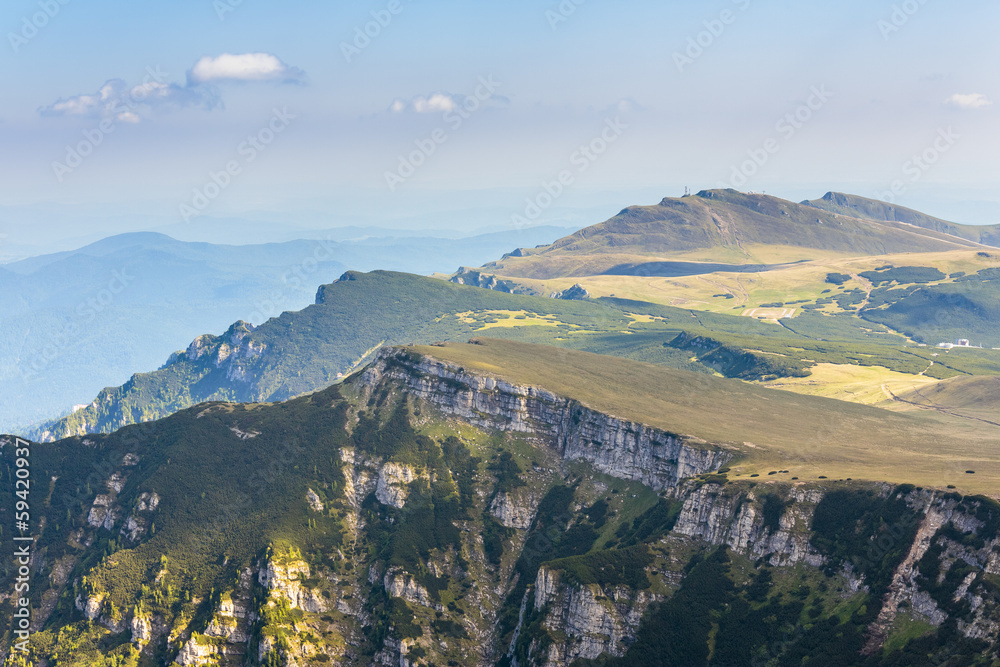 Beautiful landscape of Bucegi plateau in Bucegi massif, Romania.