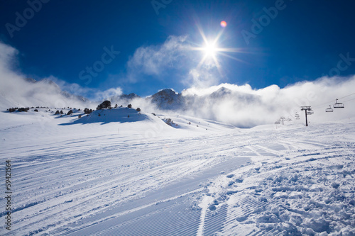 Clouds and sky in winter resort photo