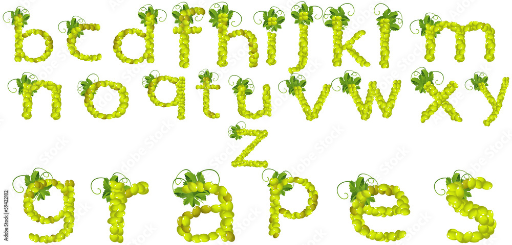 Letters-Green Grapes Lower Case Letters-Green Grapes Lower Case